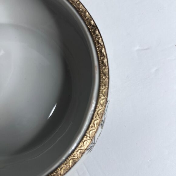 VTG Porcelain Silent Butler Crumb Ashes Collector Hinged Lid Andrea By Sadek - Picture 14 of 16